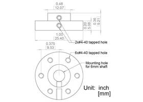 Pololu universal 6mm mounting hub dimensions
